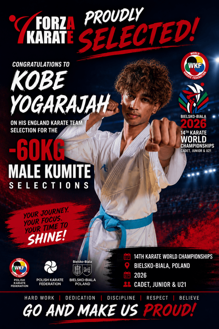 Congratulations to Kobe Yogarajah on his selections for the WKF World Championships in Poland