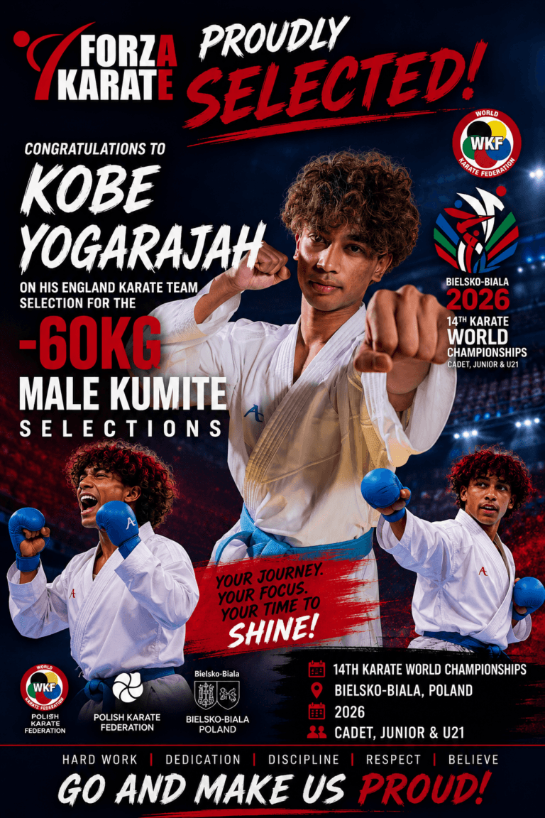 Congratulations to Kobe Yogarajah on his selections for the WKF World Championships in Poland